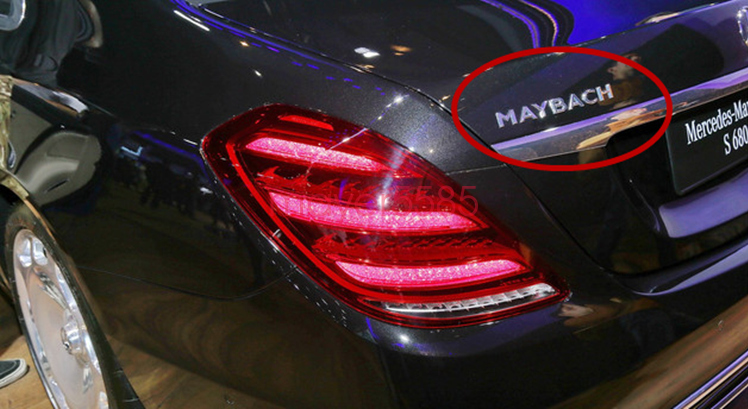 Chrome ABS " S680 + MAYBACH + V12 "  Emblem Auto Front Badge for Mercedes-Benz S