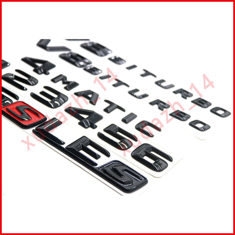 Black C43+AMG+STAR Rear Star Badge Emblem for Mercedes-Benz C-Class W205 4DR