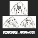 4pcs Chrome " MAYBACH " Emblem Auto Front Badge for Mercedes-Benz S400 S500