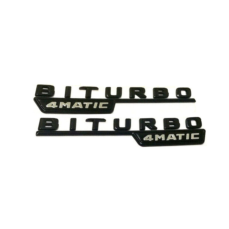 OEM BITURBO 4MATIC AMG Fender Emblem Gloss Black For Mercedes C43 E43 GLC43