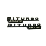 OEM BITURBO 4MATIC AMG Fender Emblem Gloss Black For Mercedes C43 E43 GLC43