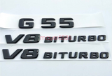 Gloss Black G55 V8 BITURBO Trunk Emblem Badge Sticker For Mercedes Benz G55