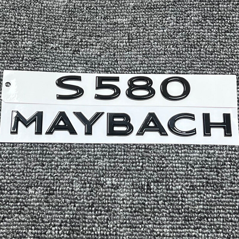 2PCS Gloss Black ABS Trunk Emblem Badge Sticker for S-Class W222 Maybach S580