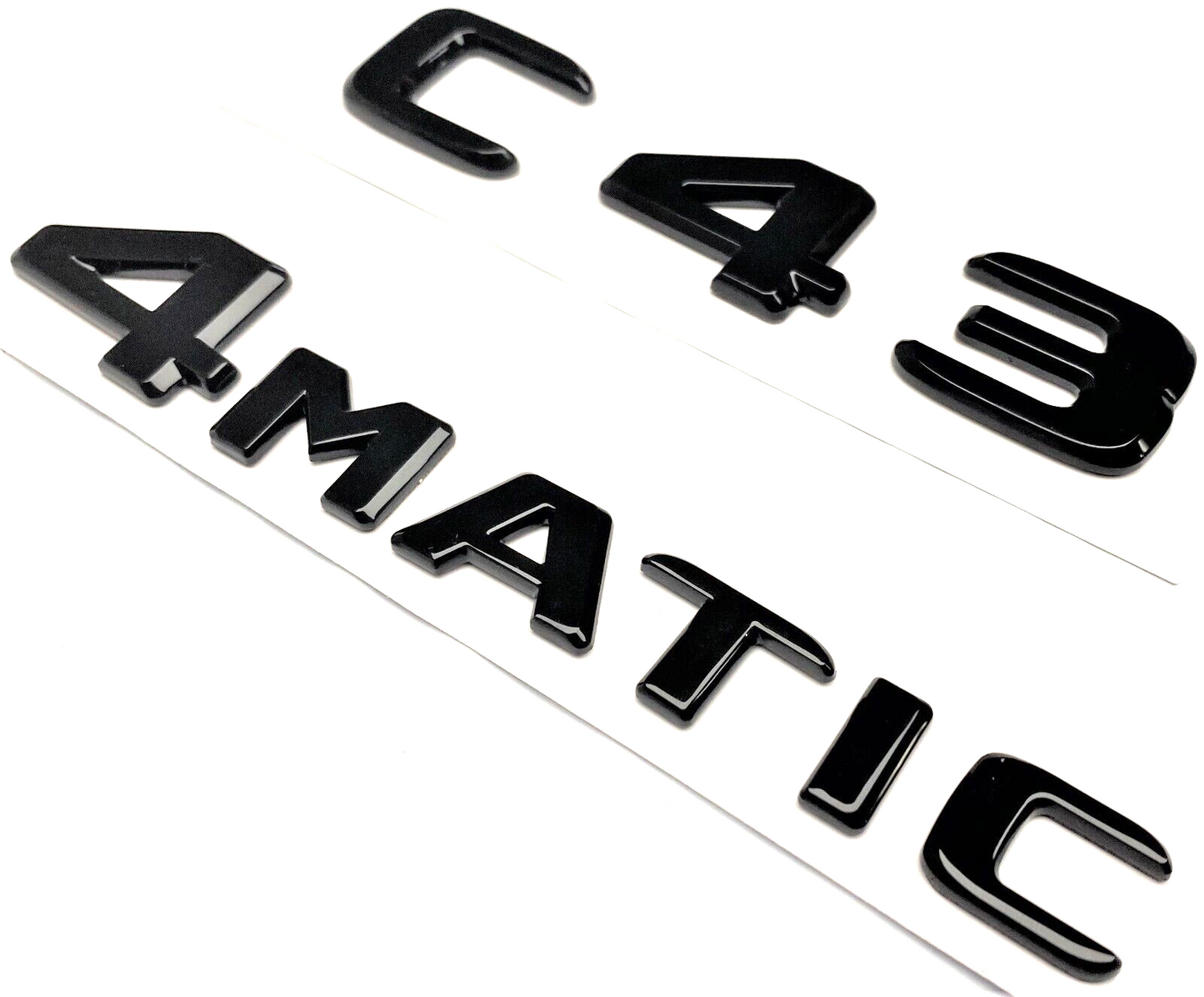 BLACK C43 +4MATIC FOR MERCEDES REAR TRUNK EMBLEM BADGE NAMEPLATE DECAL LETTER