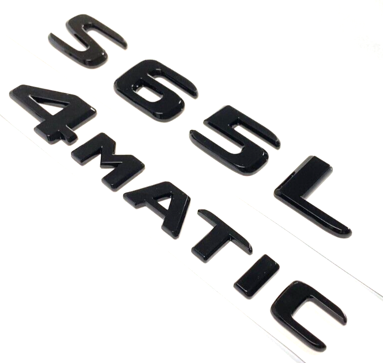GLOSS BLACK S65L+4MATIC FOR MERCEDES S65 REAR TRUNK EMBLEM BADGE NAMEPLATE DECAL