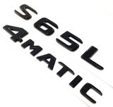 GLOSS BLACK S65L+4MATIC FOR MERCEDES S65 REAR TRUNK EMBLEM BADGE NAMEPLATE DECAL