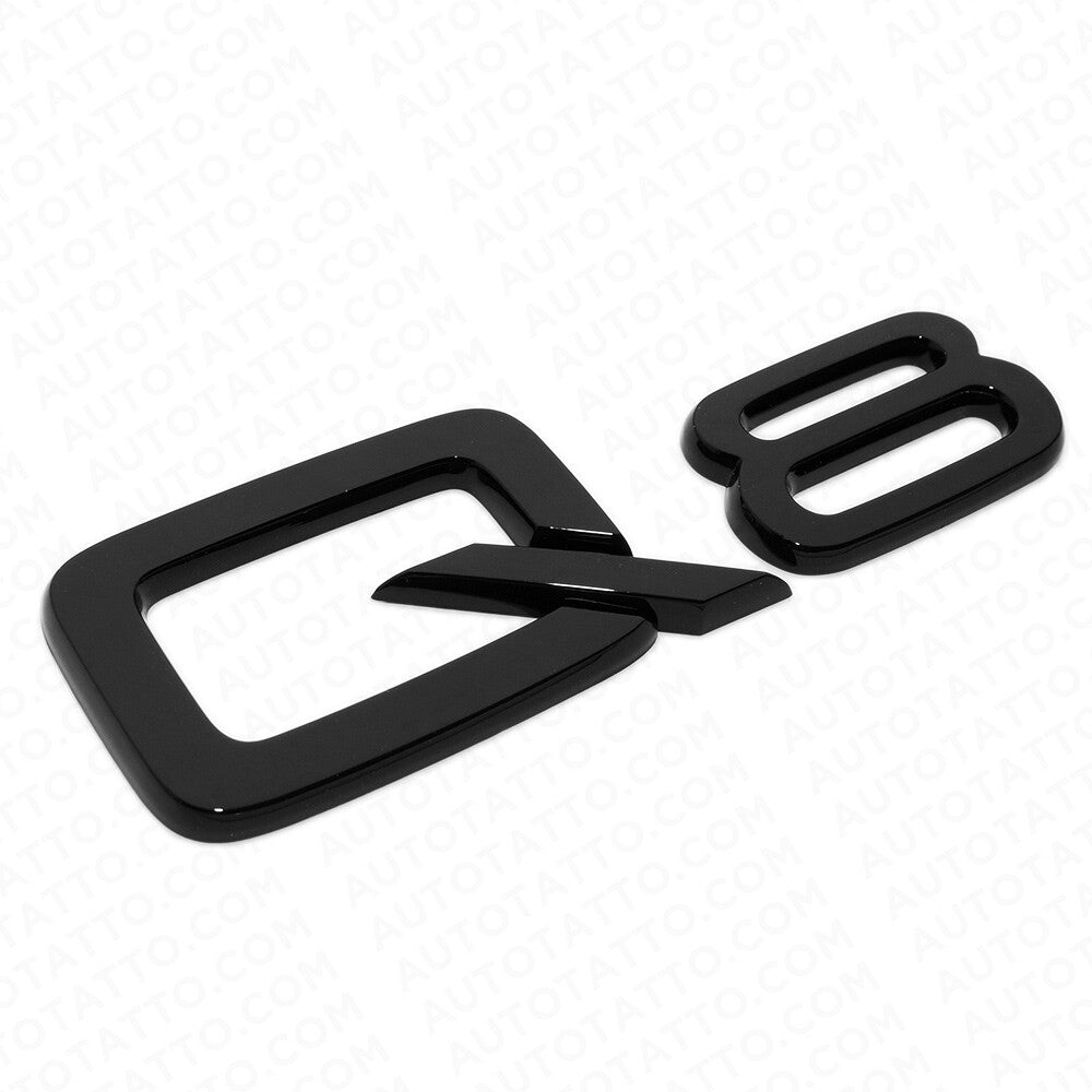 Audi Q8 Gloss Black Rear Letter Liftgate Badge Trunk Emblem Badge Logo Sport