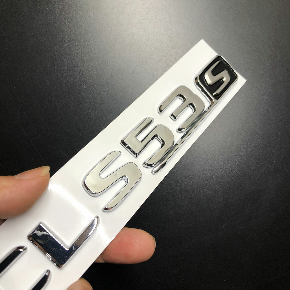 1Set CLS53S Chrome Black S Car Rear Trunk Lid Sticker Emblem For Mercedes-Benz