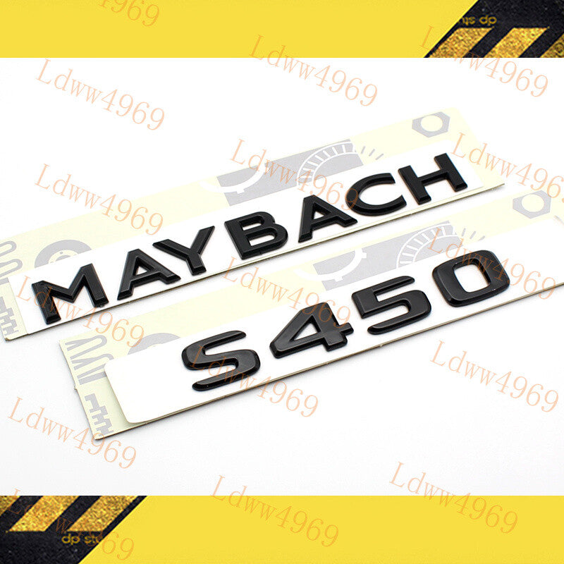 For S-Class W222 S450 Maybach Glossy Black Rear Trunk Emblem Decal Badge Sticker