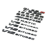 Gloss Black C63 AMG V8 BITURBO Rear Trunk Emblem Badge Set For Benz W205 C63 AMG