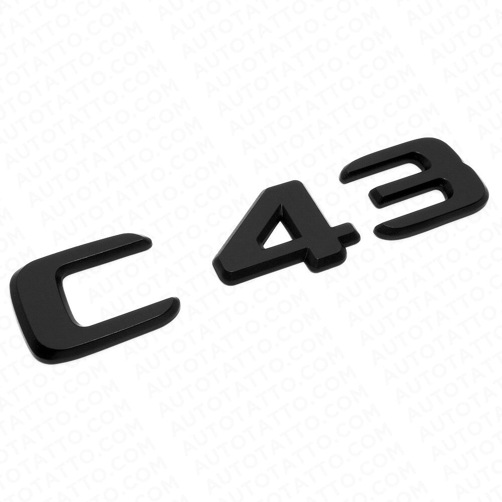 17-20 C43 Emblem Trunk Lid Letter Logo Nameplate Badge Decorate AMG Matte Black