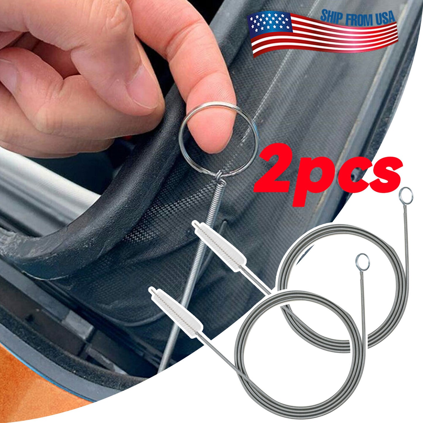 150cm Car Flexible Drain Dredge Sunroof Cleaning Scrub Brush Tool Accessories.