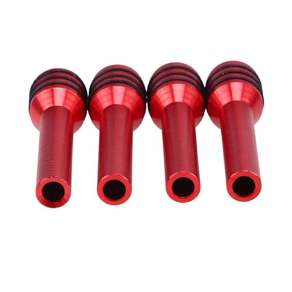 4pcs Red Car Interior Accessories Aluminum Door Lock Stick Knob Pull Pins Cover