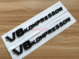Glossy Black V8 KOMPRESSOR Car Sticker perform Badge Fender Side Grill For Benz