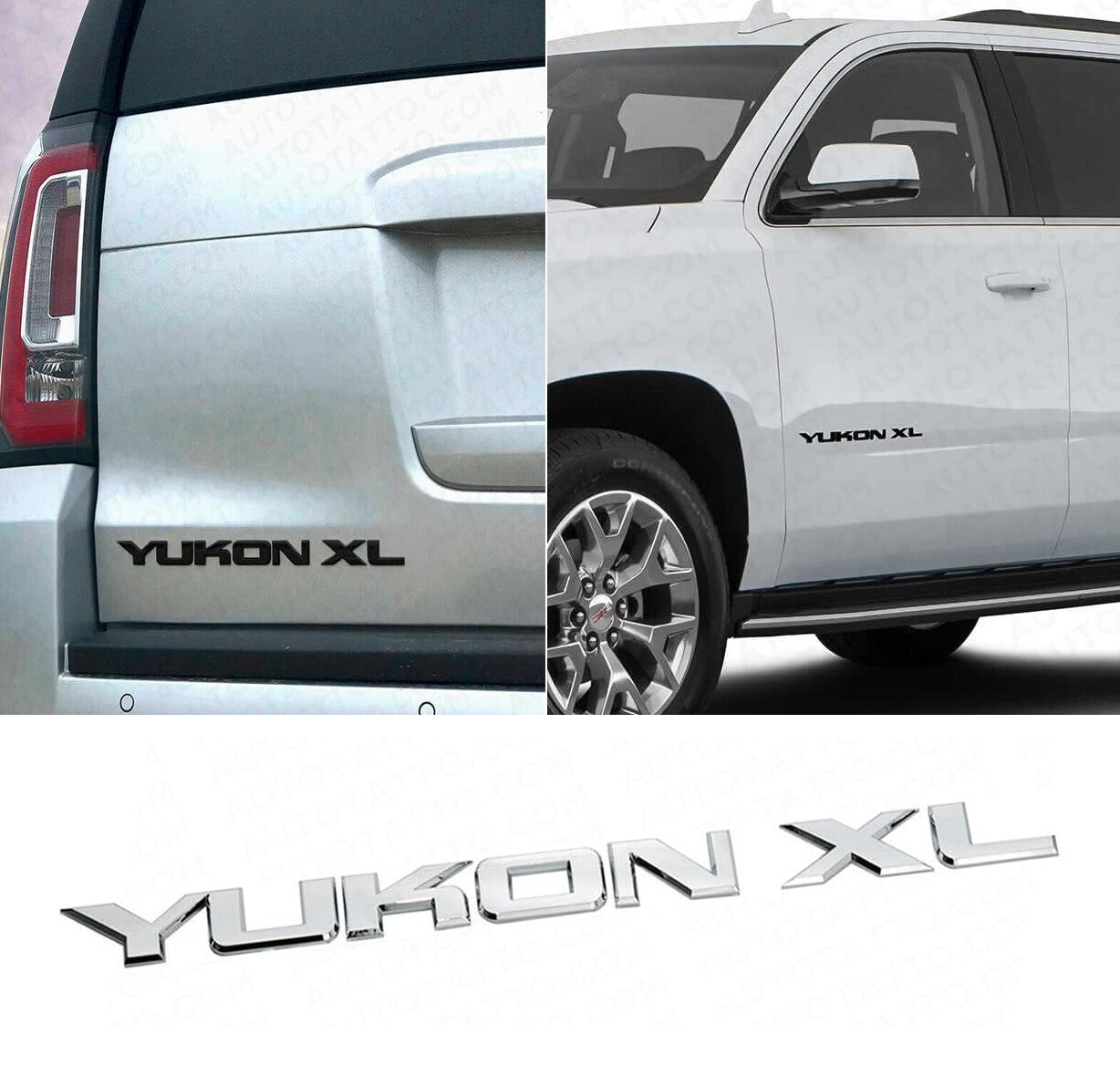 Chrome For YUKON XL Liftgate / Door Letter Nameplate Emblem SUV HD Badge Sport