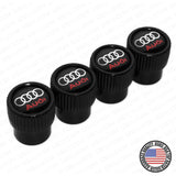 For Audi Sport Logo Roundel Style Car Wheels Tire Air Valve Caps Stem Dust Cover