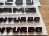 Black RED GLC63 AMG V8 BITURBO Emblem Badge Sticker Set For Mercedes GLC63