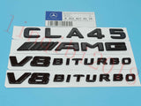 Gloss Black Flat CLA45 AMG V8 BITURBO Trunk Embl Badge Sticker for Mercedes Benz