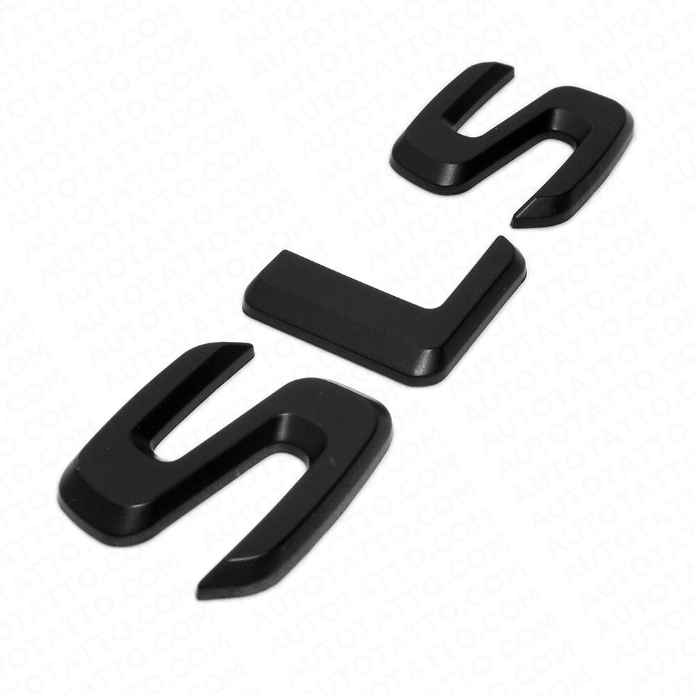 For Benz SLS AMG Letter Emblem Trunk Logo Nameplate Badge Decorate Sport Black