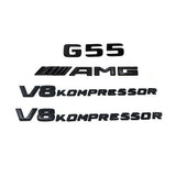 Glossy Back G55 AMG V8 KOMPRESSOR Emblem Badge Sticker Set For Mercedes Benz 463