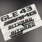 Matte black GLE43 AMG BITURBO 4MATIC Trunk Emblem Badge Sticker For Mercedes