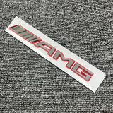 Chrome Red AMG Emblem Badge Rear Trunk Decal For Benz A B C E S CL SL ML SLK CLK