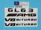 Gloss Black Flat GL63 AMG V8 BITURBO Trunk Embl Badge Sticker for Mercedes Benz