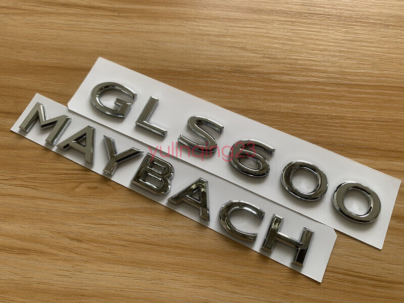 Chrome ABS GLS600 Maybach Number Trunk Letters Badge Emblems Sticker For Benz