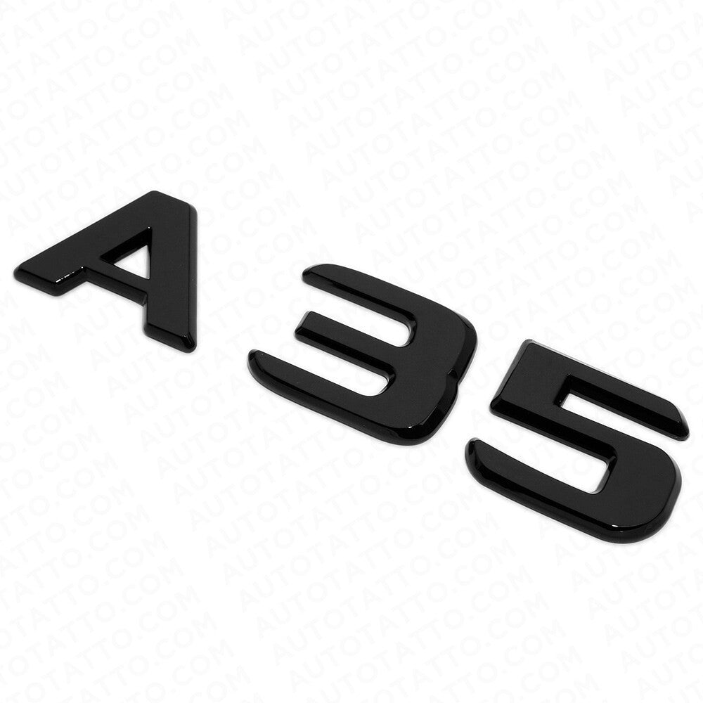 A35 AMG Letter Emblem 3D Trunk Logo Nameplate Badge Decorate Sport Gloss Black