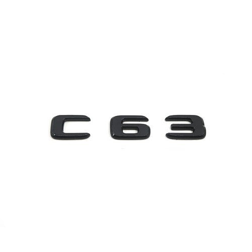 Gloss Black C63 AMG V8 BITURBO Rear Trunk Emblem Badge Set For Benz W205 C63 AMG