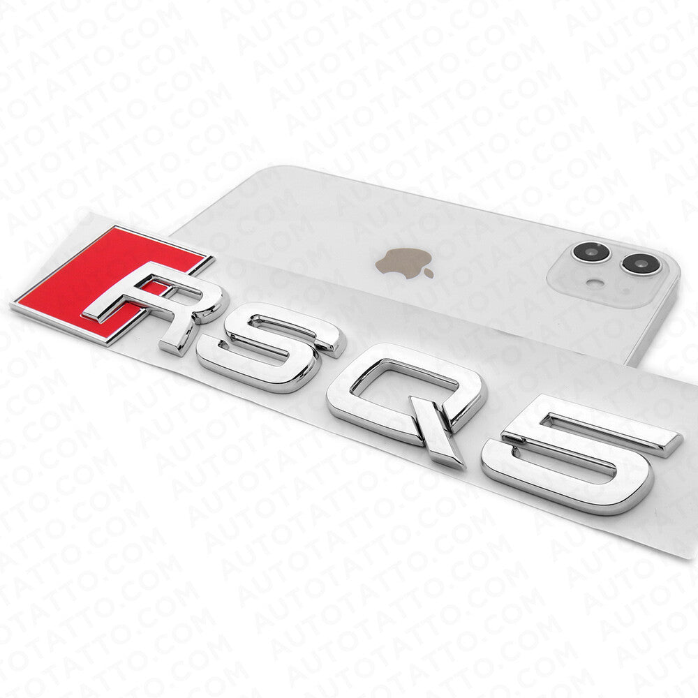 Audi RS Q5 OEM Chrome Rear Letter Liftgate Nameplate Trunk Emblem Badge Sport