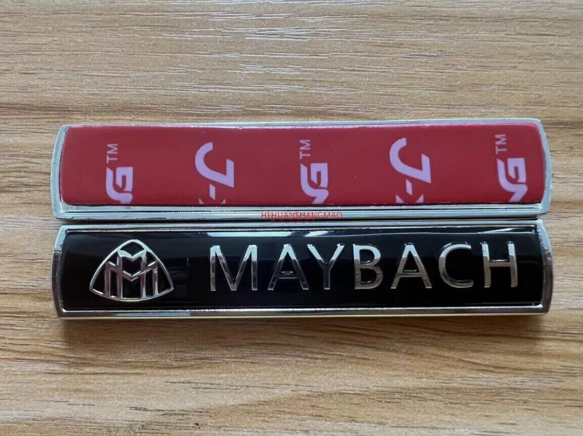 1pair Black Maybach Letters Fender Emblem Badge Metal for Mercedes Benz