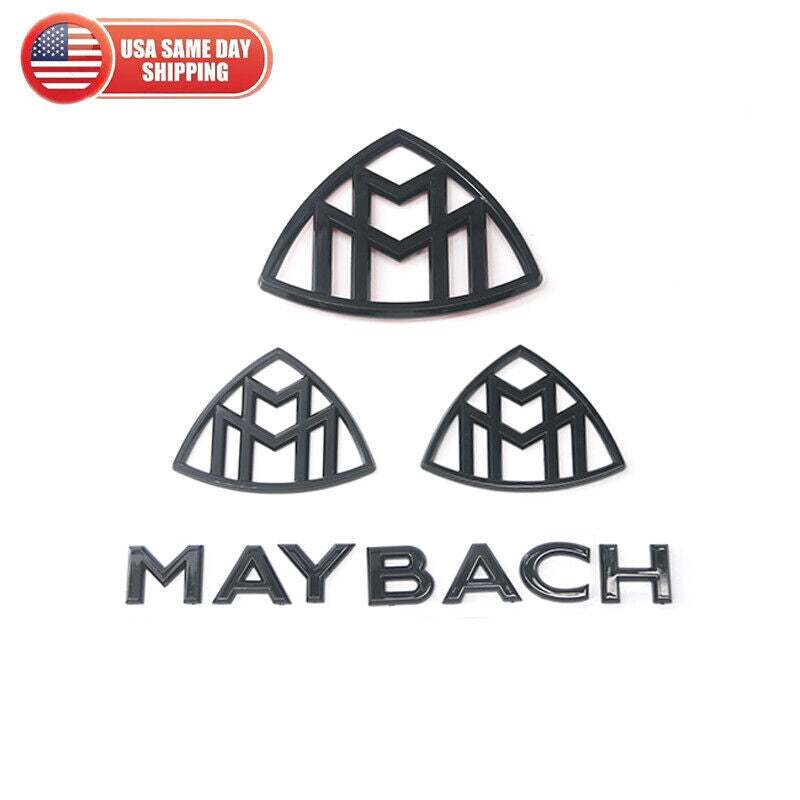 4x Original Black Maybach Set Fender Side Rear Badge For Mercedes Benz S Class