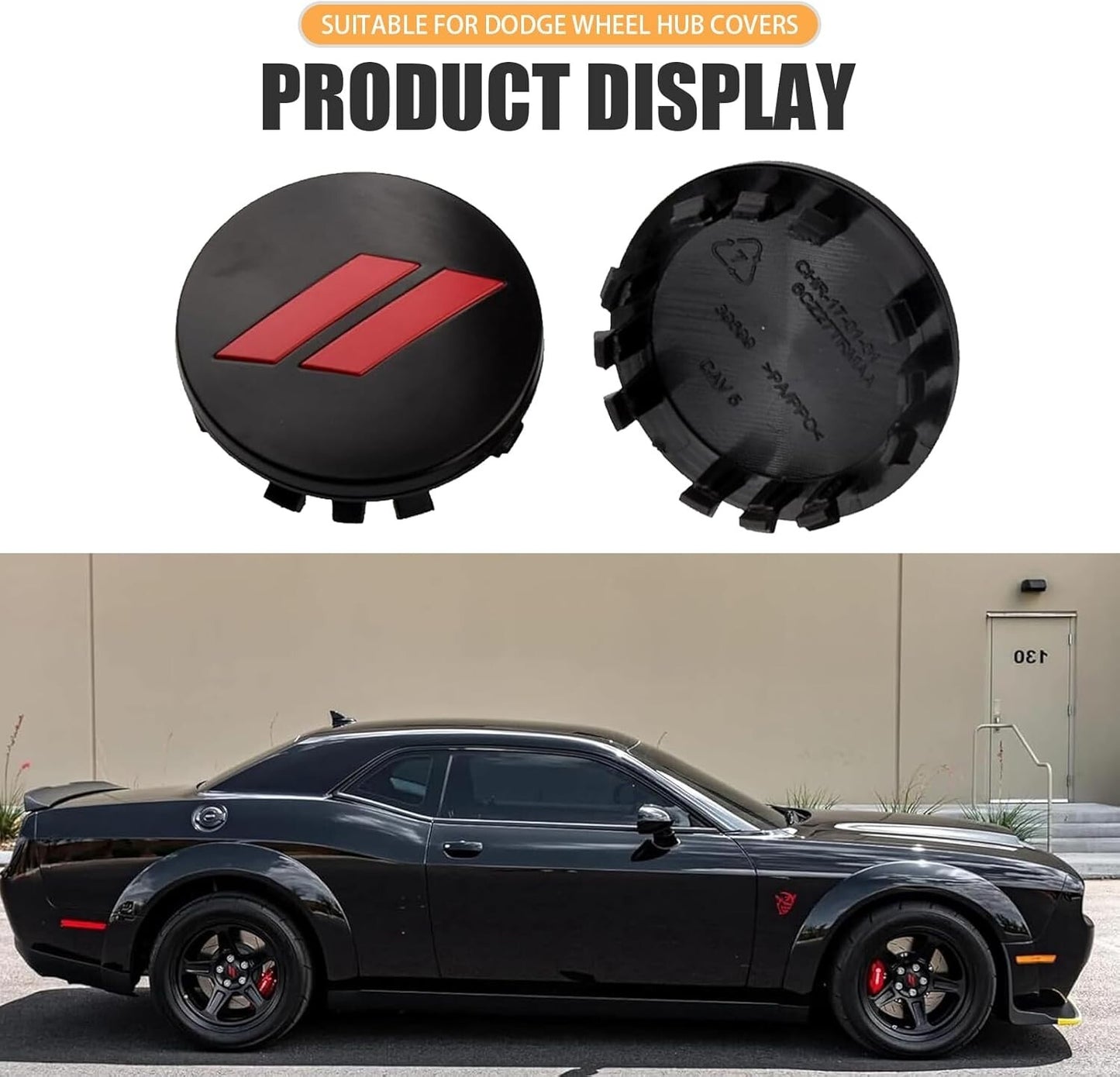 4pc Set 63mm Red // Slash Wheel Center Caps For Dodge Charger Challenger Durango