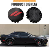 4pc Set 63mm Red // Slash Wheel Center Caps For Dodge Charger Challenger Durango