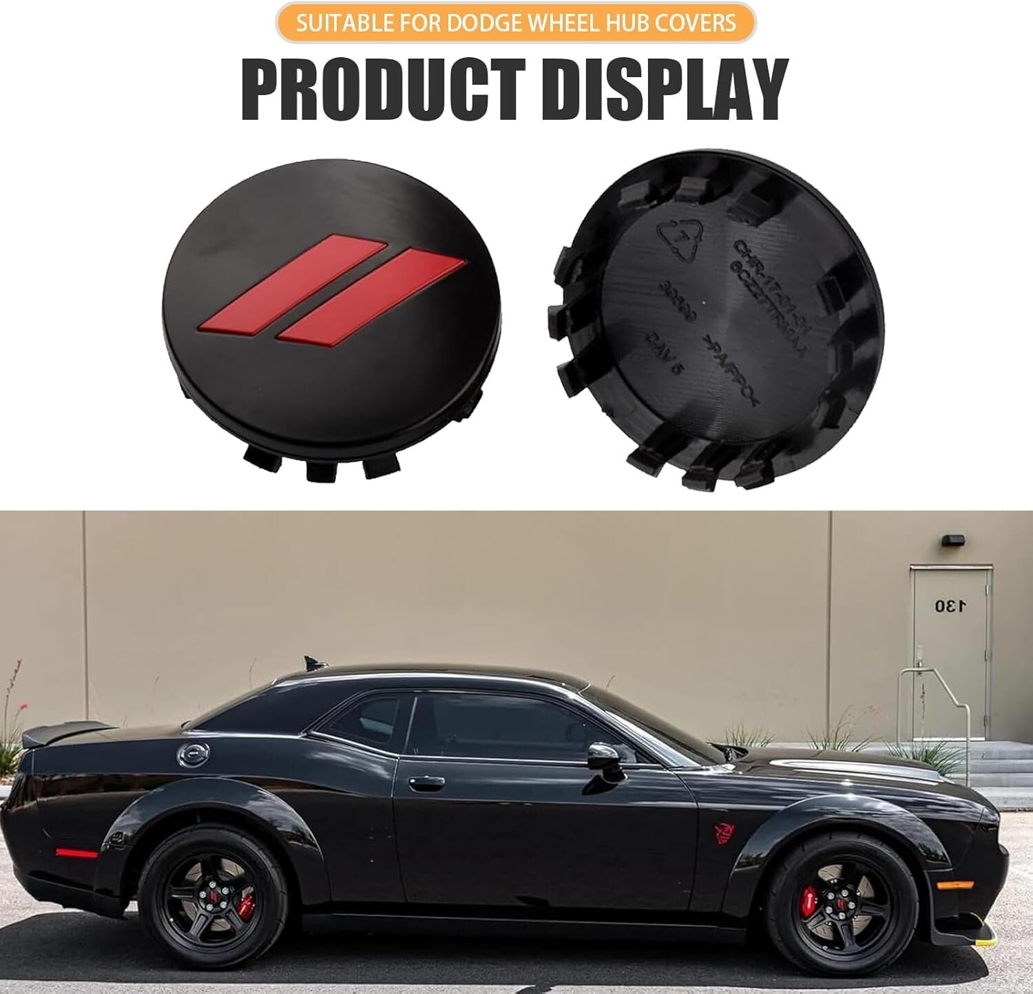 4pc Set 63mm Red // Slash Wheel Center Caps For Dodge Charger Challenger Durango