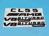 Gloss Black Flat CL55 AMG V8 BITURBO Trunk Embl Badge Sticker for Mercedes Benz