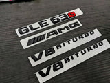 Gloss Black GLE63 AMG S V8 BITURBO PACKAGE Trunk Emblem Badge Sticker W166 C292