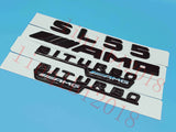 Gloss Black Flat " SL55 AMG BITURBO " Trunk Embl Badge Sticker for Mercedes Benz
