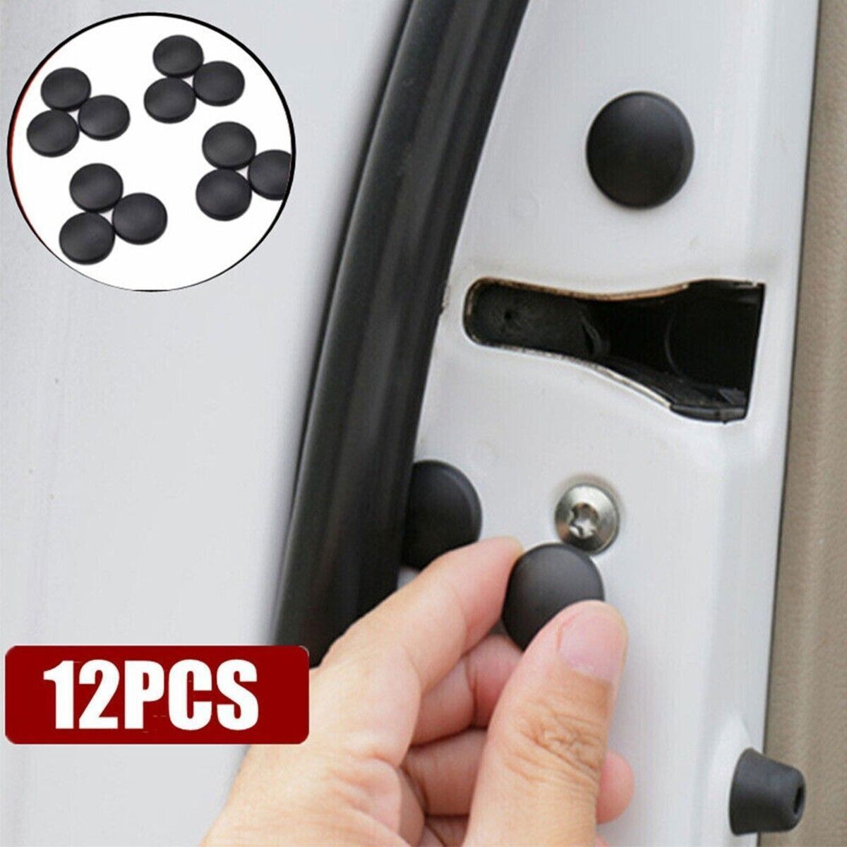12x Car Interior Door Lock Screw Protector Cover Cap Trim Universal Accessories
