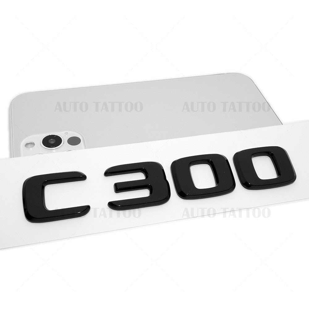 17-21 C300 Emblem Trunk Lid Letter Logo Nameplate Badge Decorate AMG Gloss Black