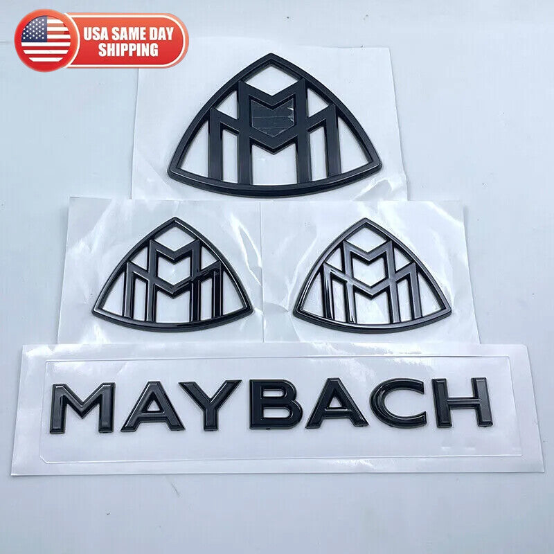4x For Mercedes W222 S-Class Maybach Set Fender Side Rear Trunk Badge Deco Black