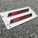2x Black RED AMG For Mercedes Benz Car Emblem Badge Sticker Side Skirts Badge