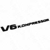 2x Mercedes 02-04 Matte Black V6 Kompressor Side Fender Logo Marker Emblem Badge