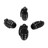 4pcs Grenade Bomb Wheel Tire Tyre Valve Dust Caps Cover Accessories Car Accessory - Black