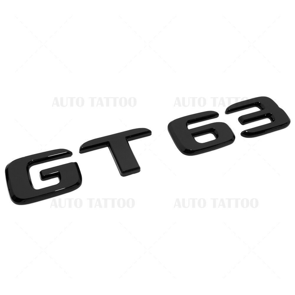 For MB AMG GT 63 Letter Emblem Trunk Nameplate Badge Decorate Gloss Black