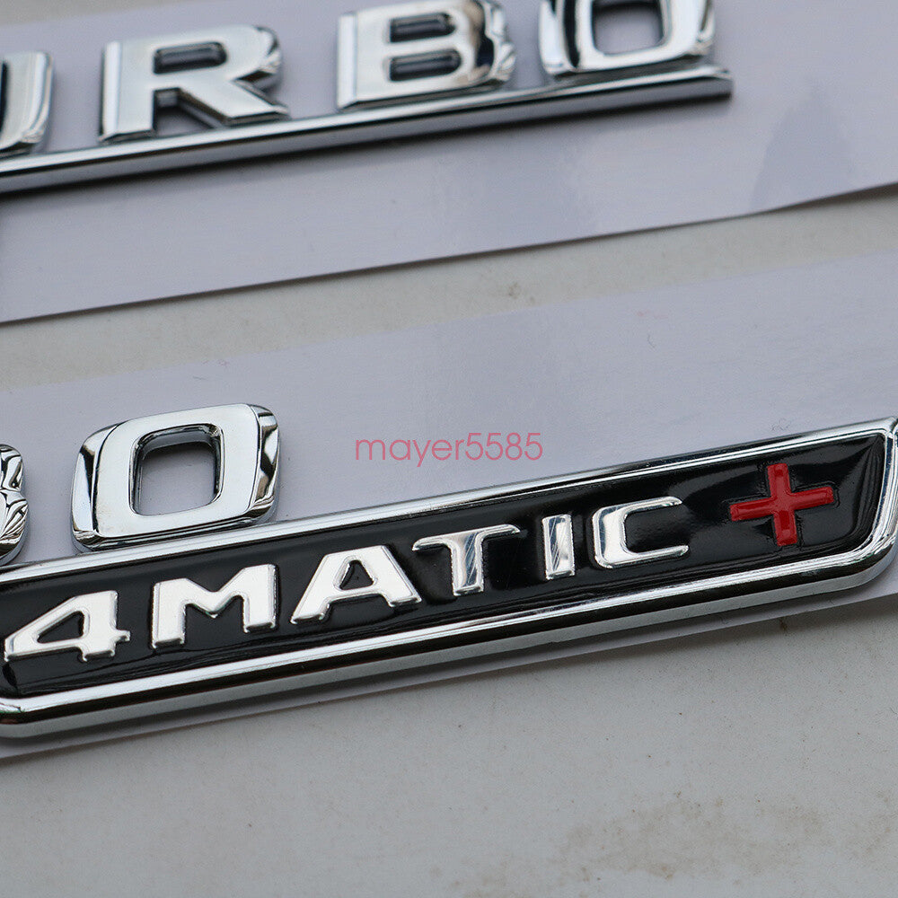 NEW Chrome CLS53 AMG TURBO 4 MATIC Trunk Emblem Badge Sticker for Mercedes Benz