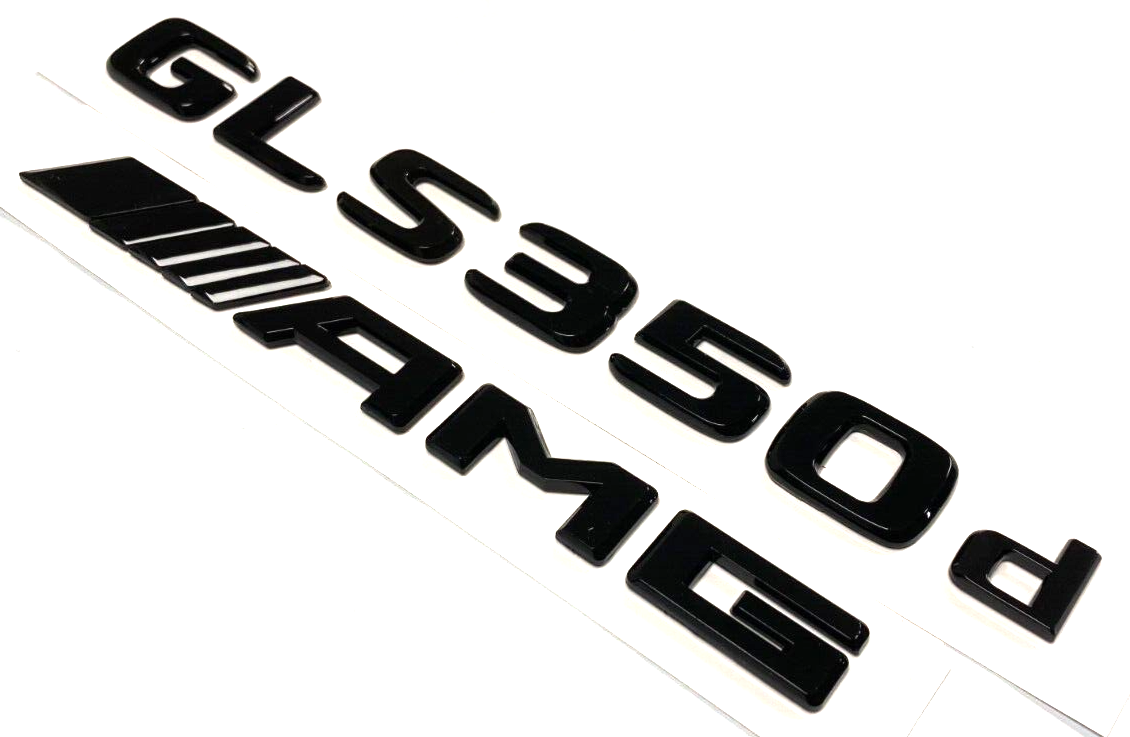 BLACK GLS350d+AMG FOR MERCEDES REAR TRUNK EMBLEM BADGE NAMEPLATE DECAL NUMBER