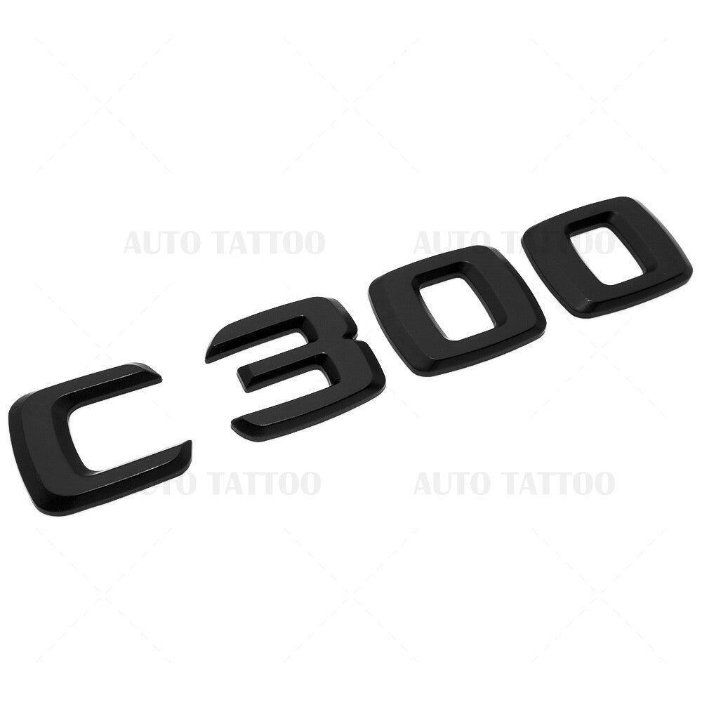 08-14 C 300 Emblem Trunk Lid Letter Logo Nameplate Badge Decoration AMG Black