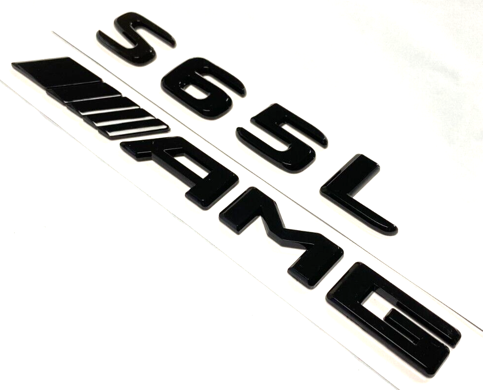 GLOSS BLACK S65L+AMG FOR MERCEDES S65 REAR TRUNK EMBLEM BADGE NAMEPLATE DECAL